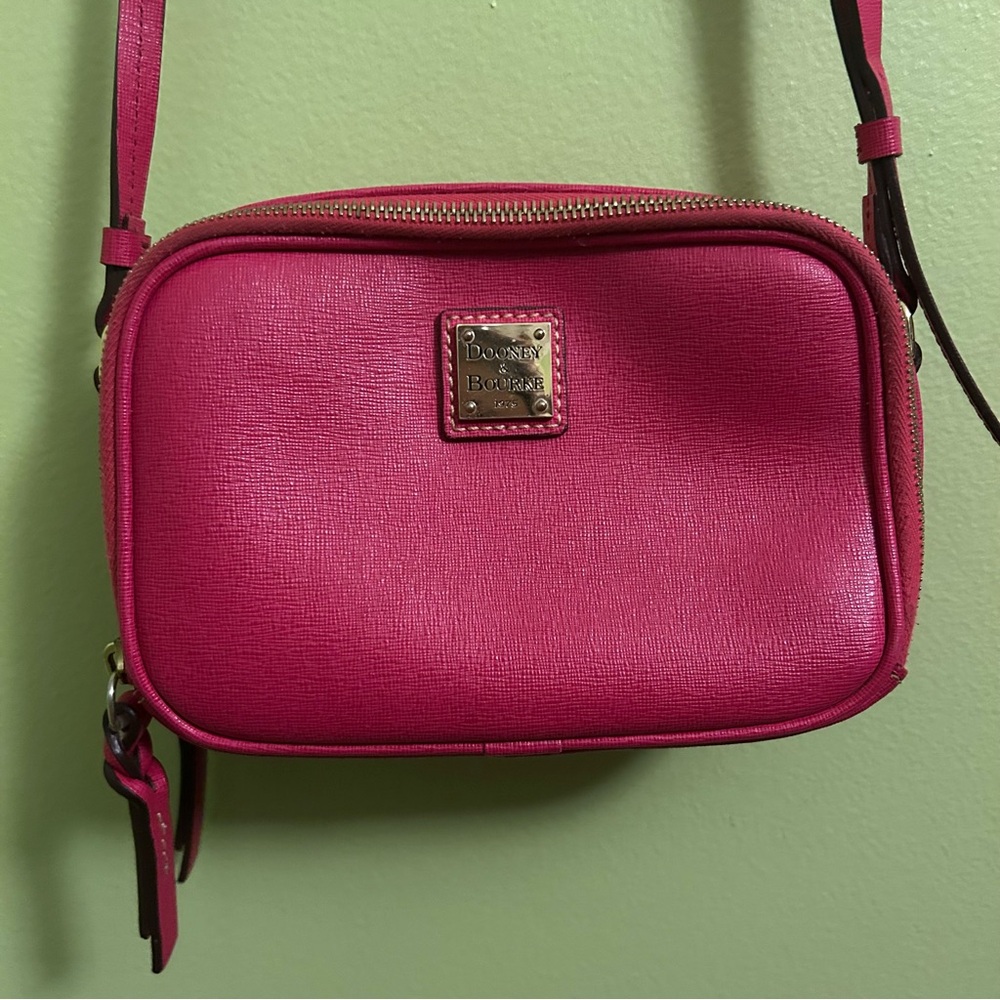 Dooney & Bourke Pink Leather Crossbody Bag with Adjustable Strap